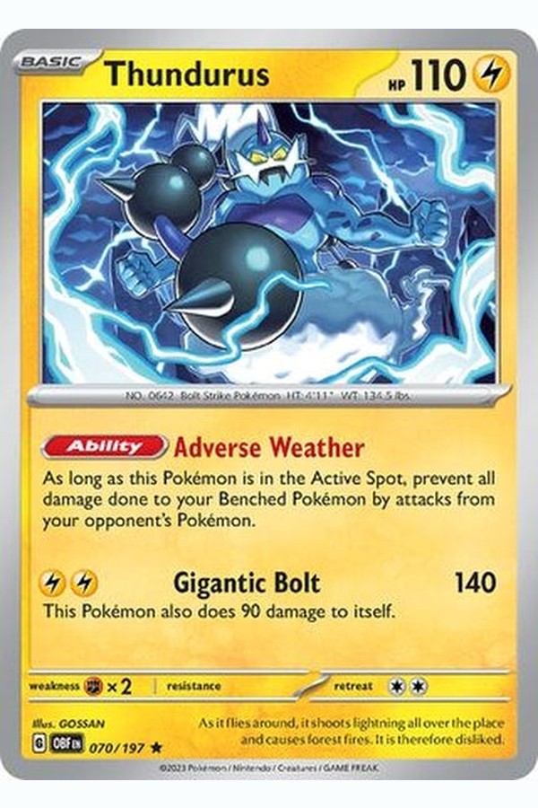 070/197 Thundurus - Rare Holo