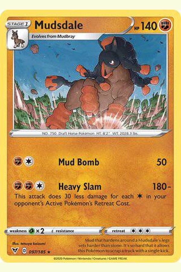 097/185 Mudsdale - Rare - Collectible Madness
