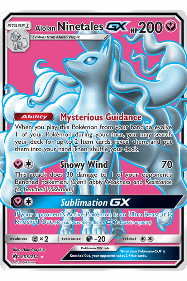 205 / 214 Alolan Ninetales-GX-Ultra Rare - Collectible Madness