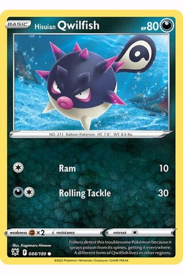 088/189 Hisuian Qwilfish - Common Reverse Holo - Collectible Madness