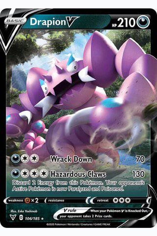 106/185 Drapion V - Rare Holo V - Collectible Madness