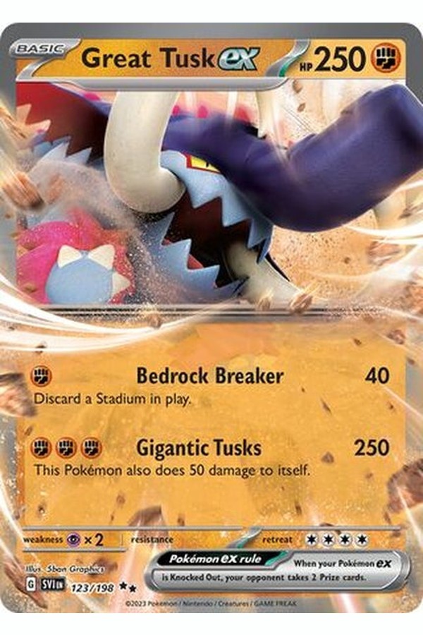 123/198 Great Tusk ex - Double Rare