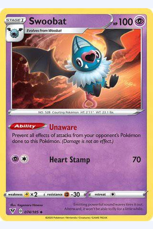 074/185 Swoobat - Uncommon - Collectible Madness