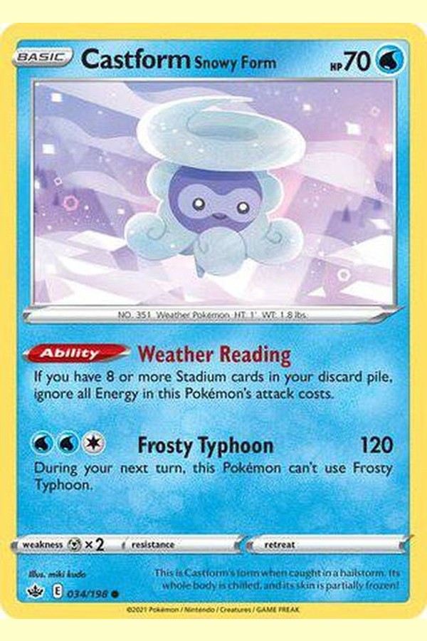 034/198 Castform Snowy Form - Common - Collectible Madness