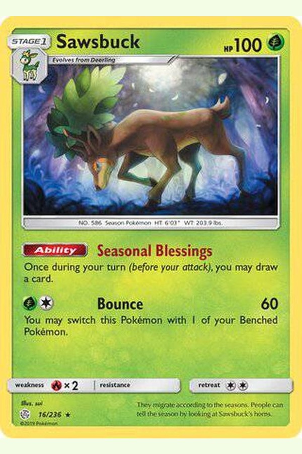 016/236 Sawsbuck - Rare Holo - Collectible Madness
