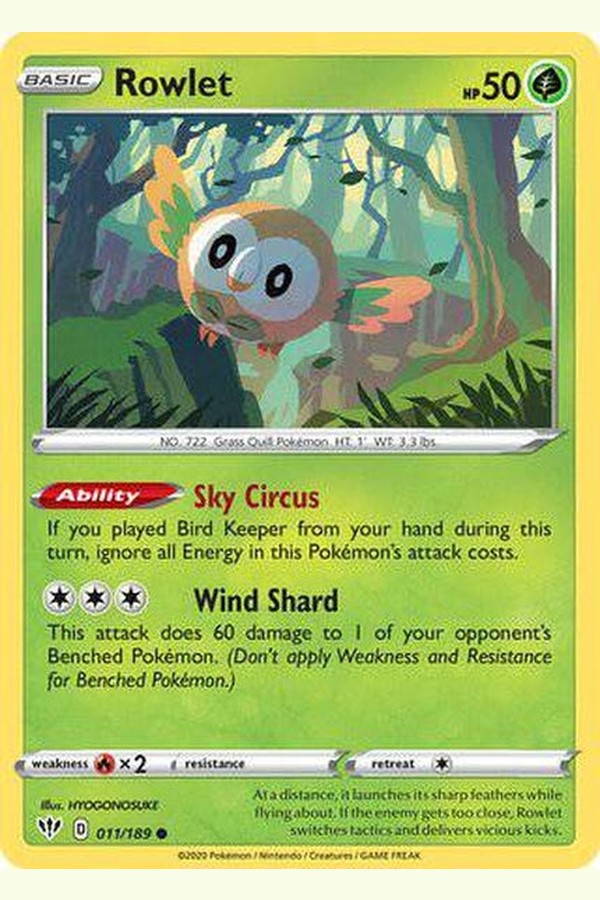 011/189 Rowlet - Common - Collectible Madness