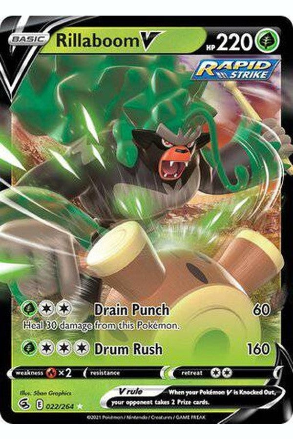 022/264 Rillaboom V - Rare Holo V - Collectible Madness