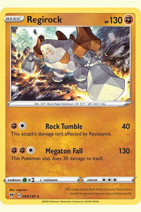 089/185 Regirock - Rare Holo - Collectible Madness