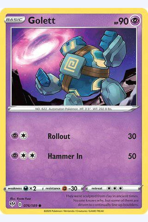 076/189 Golett - Common - Collectible Madness