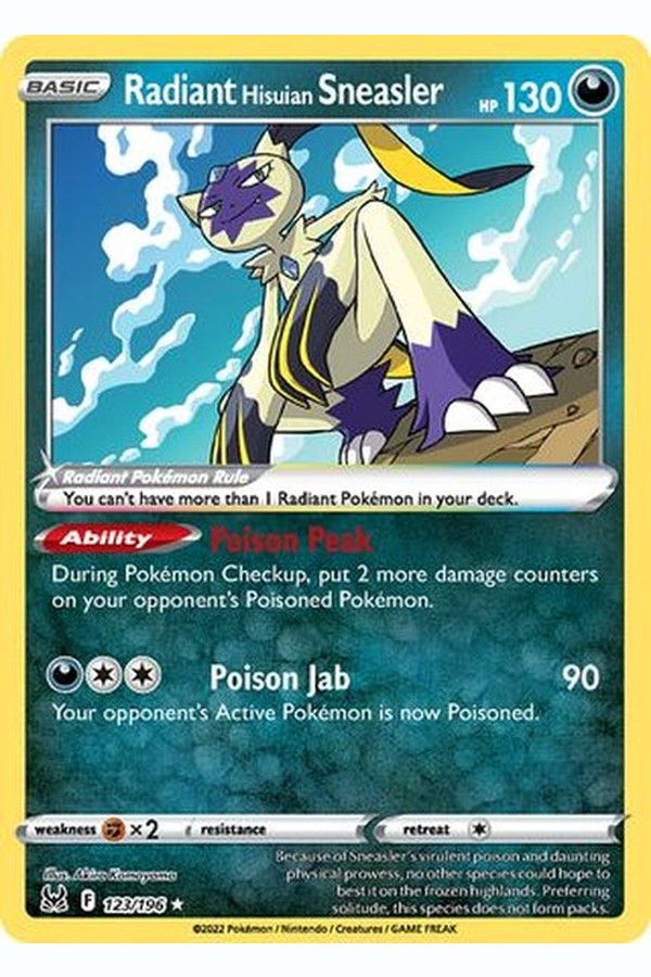 123/196 Radiant Hisuian Sneasler - Radiant Rare