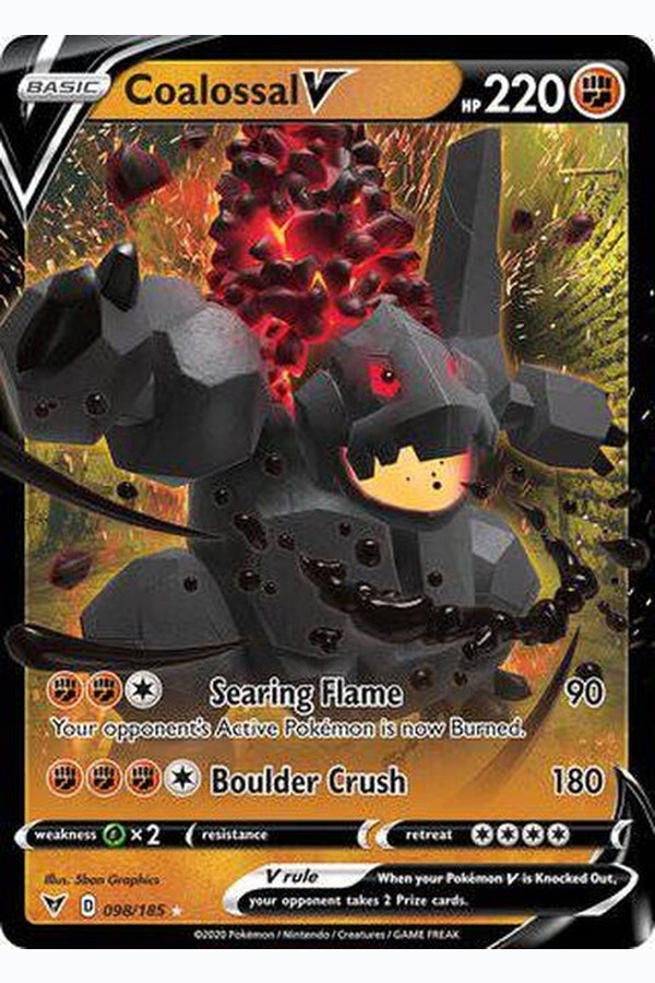 098/185 Coalossal V - Rare Holo V - Collectible Madness