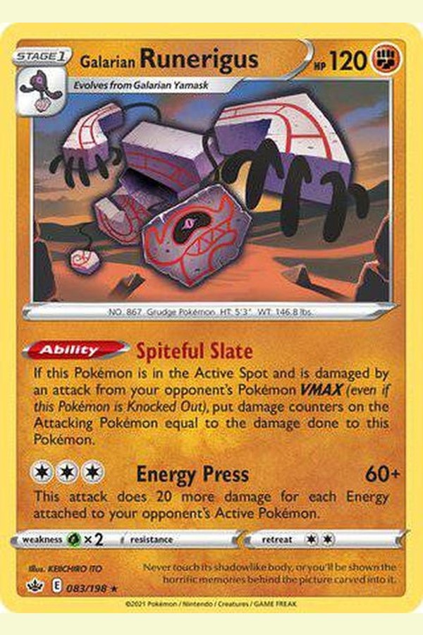 083/198 Galarian Runerigus - Rare Holo - Collectible Madness