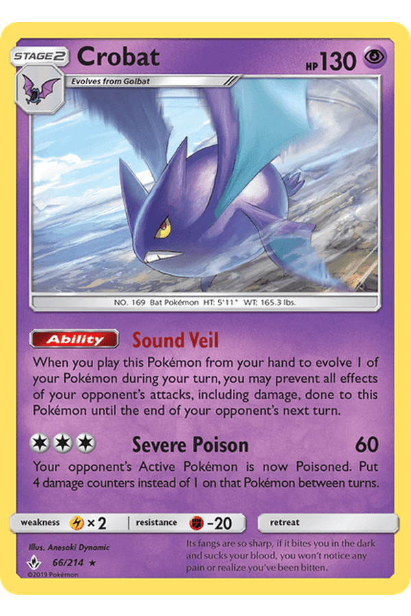 066 / 214 Crobat - Rare Holo - Collectible Madness