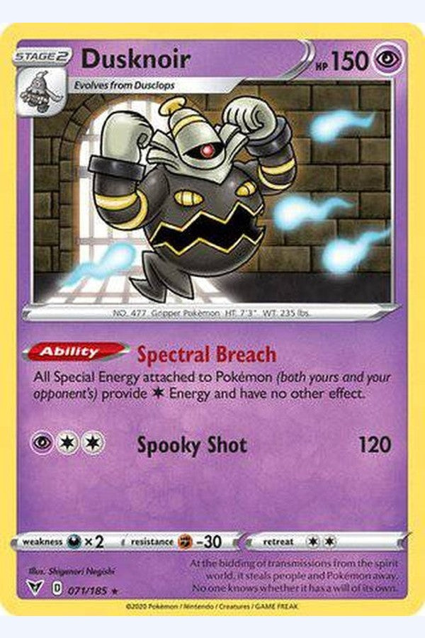 071/185 Dusknoir - Rare Holo - Collectible Madness
