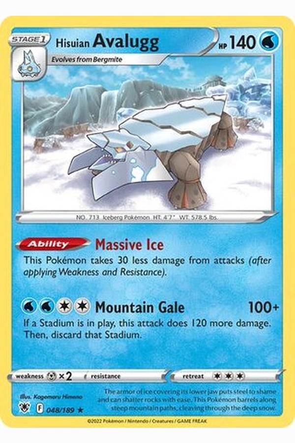 048/189 Hisuian Avalugg - Rare Reverse Holo - Collectible Madness