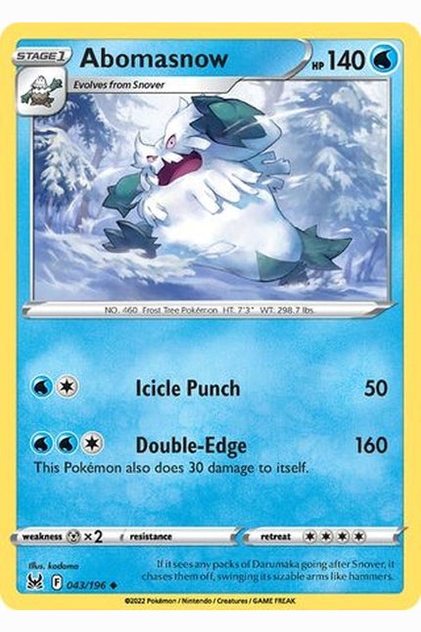 043/196 Abomasnow - Uncommon Reverse Holo