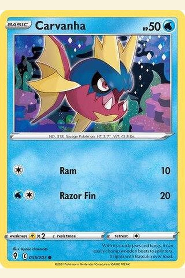 035/203 Carvanha - Common Reverse Holo - Collectible Madness