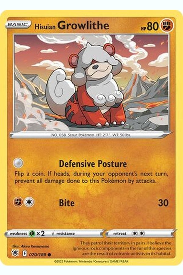070/189 Hisuian Growlithe - Common - Collectible Madness