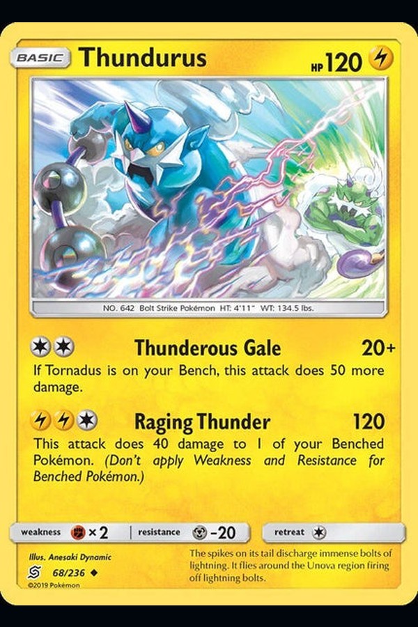 068/ 236 Thundurus - Uncommon Reverse Holo - Collectible Madness