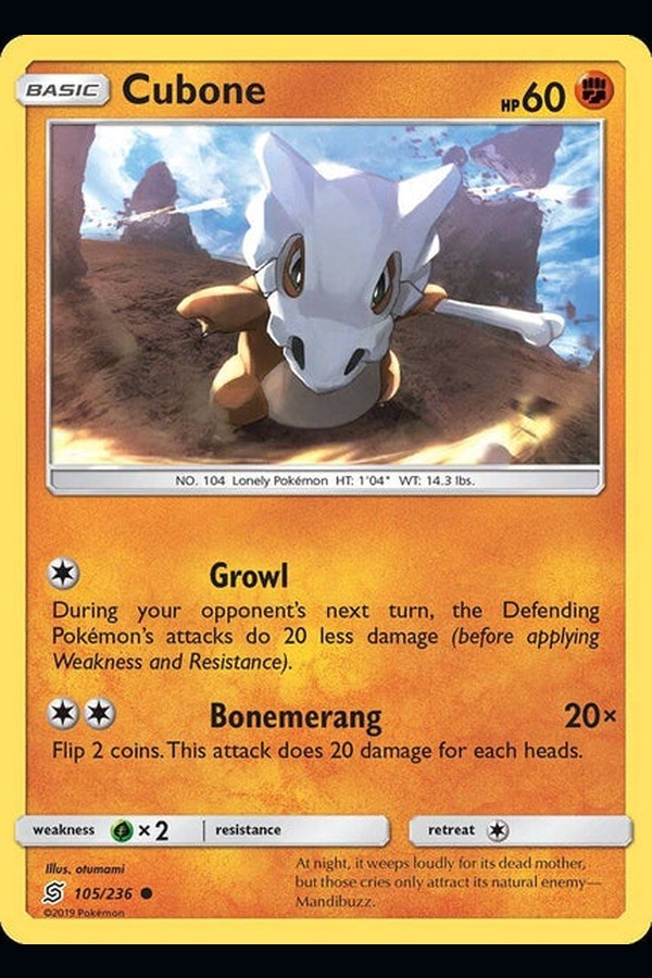 105/ 236 Cubone - Common - Collectible Madness