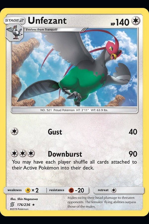 176/ 236 Unfezant - Rare - Collectible Madness