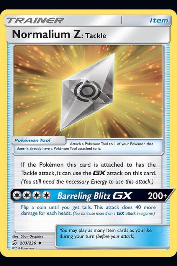 203/ 236 Normalium Z: Tackle - Uncommon Reverse Holo - Collectible Madness