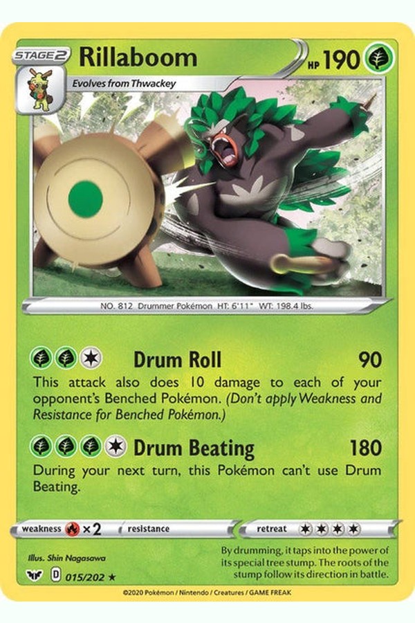 015 / 202 Rillaboom - Rare Reverse Holo - Collectible Madness