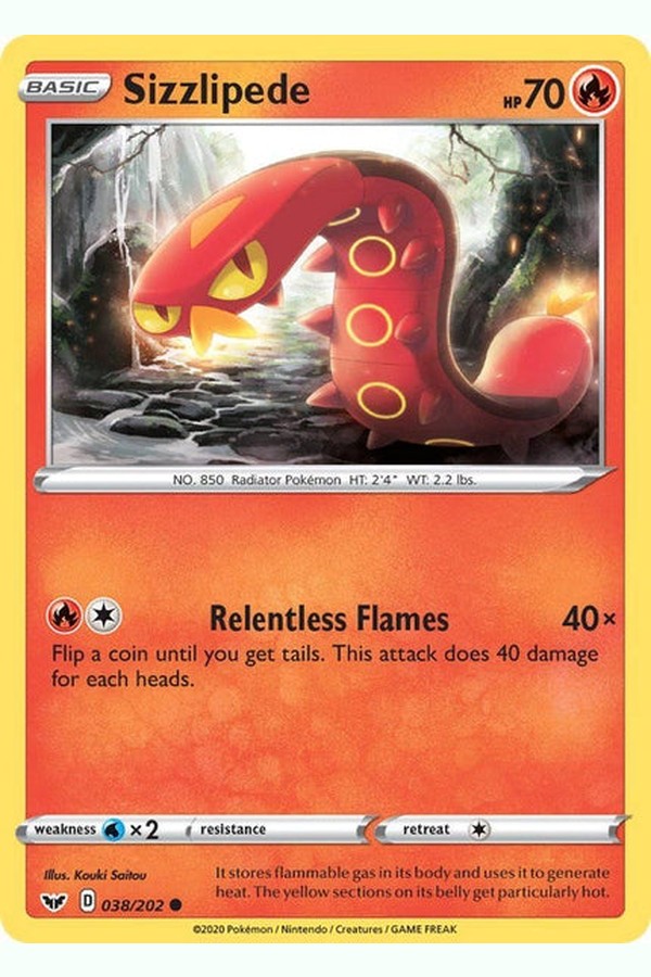 038 / 202 Sizzlipede - Common - Collectible Madness