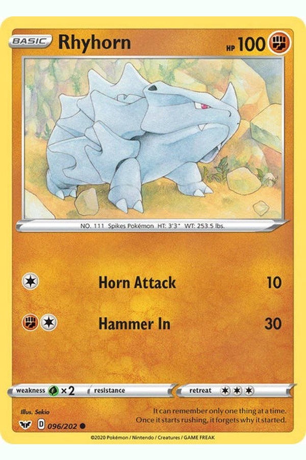 096 / 202 Rhyhorn - Common - Collectible Madness