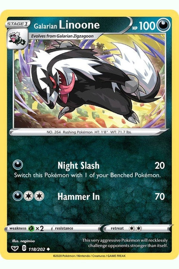118 / 202 Galarian Linoone - Uncommon - Collectible Madness