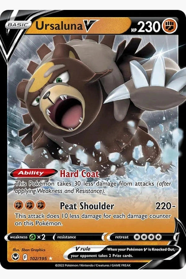 102/195 Ursaluna V - Holo Rare V - Collectible Madness