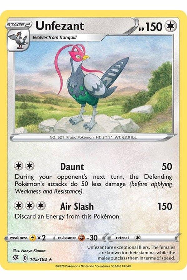 145 / 192 Unfezant - Rare - Collectible Madness