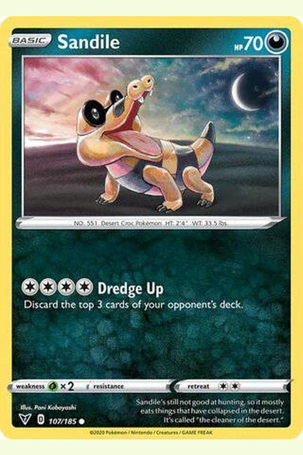 107/185 Sandile - Common - Collectible Madness