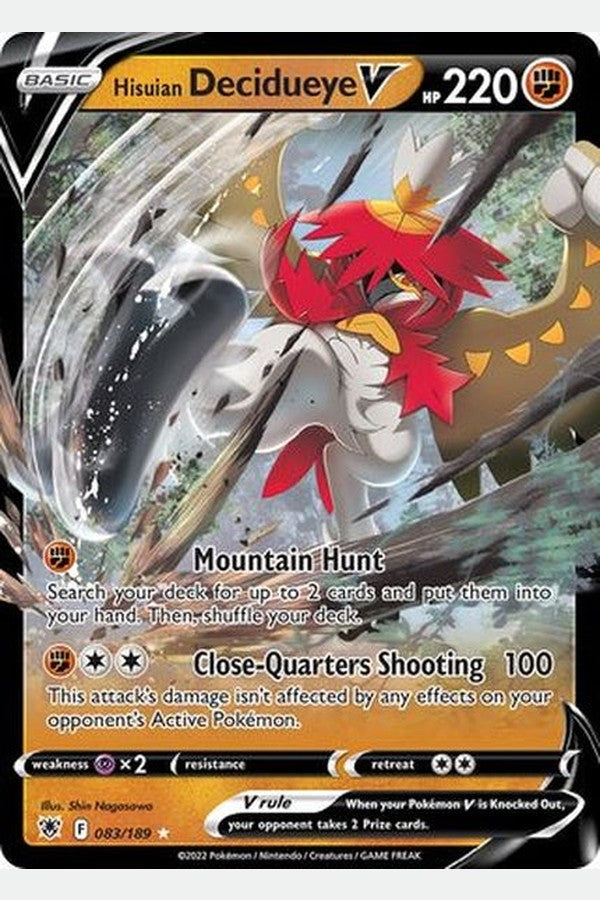 083/189 Hisuian Decidueye V - Rare Holo V - Collectible Madness