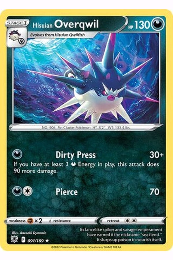 091/189 Hisuian Overqwil - Rare Reverse Holo - Collectible Madness