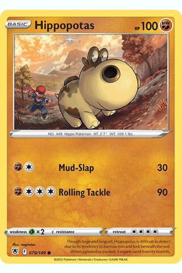079/189 Hippopotas - Common Reverse Holo - Collectible Madness
