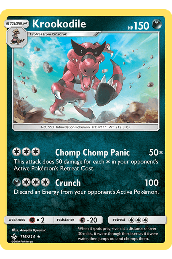 116 / 214 Krookodile - Rare Reverse Holo - Collectible Madness