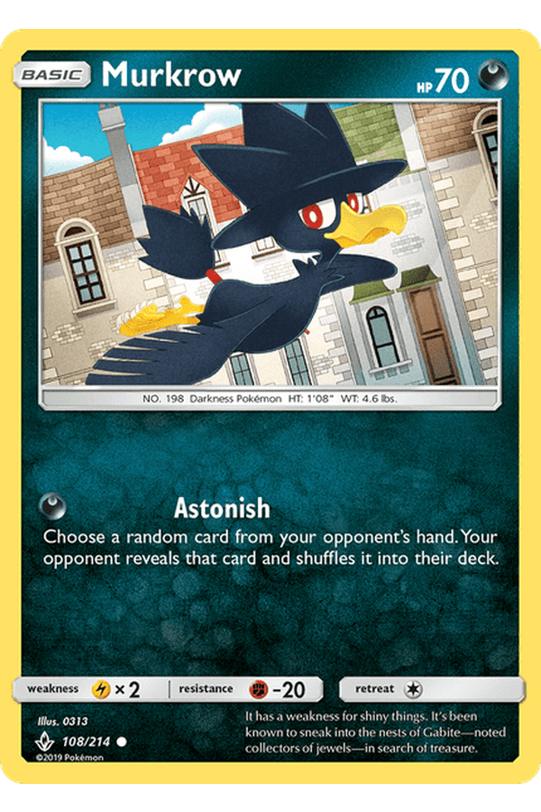 108 / 214 Murkrow - Common Reverse Holo - Collectible Madness