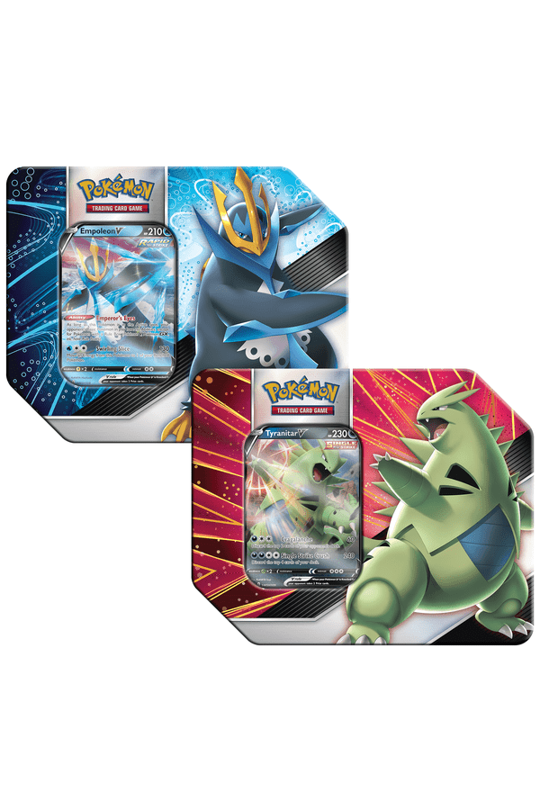 pokemon trading card games v strikers tin tyranitar v Pokmon TCG 2x Lot as well as five Pokmon booster packs filled with new cards and rare pulls V Strikers Tin