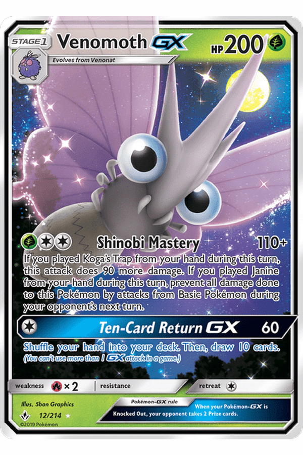 012 / 214 Venomoth-GX - Ultra Rare - Collectible Madness