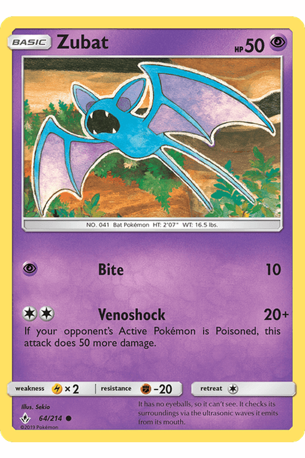 064 / 214 Zubat - Common Reverse Holo - Collectible Madness