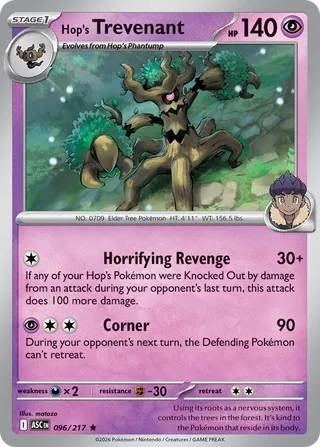096/217 Hop's Trevenant - Rare Holo