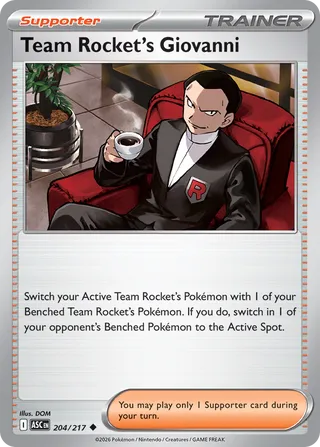 204/217 Team Rocket's Giovanni - Uncommon