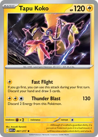 067/217 Tapu Koko - Rare Holo