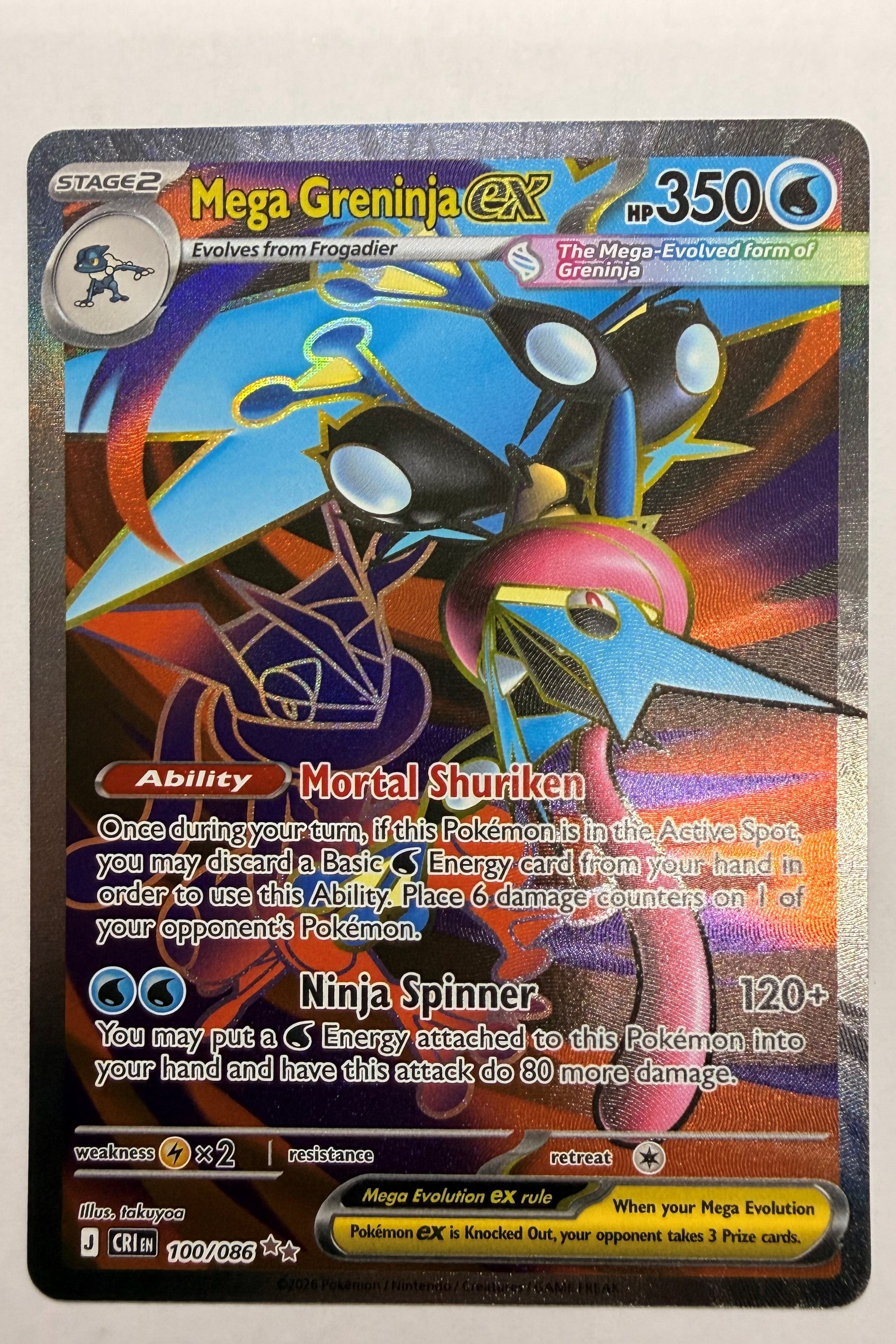 Mega Greninja 100/086 Full Art Ultra Rare NM - Chaos Rising