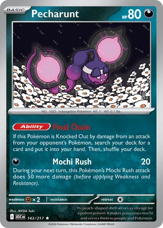 143/217 Pecharunt - Rare Holo