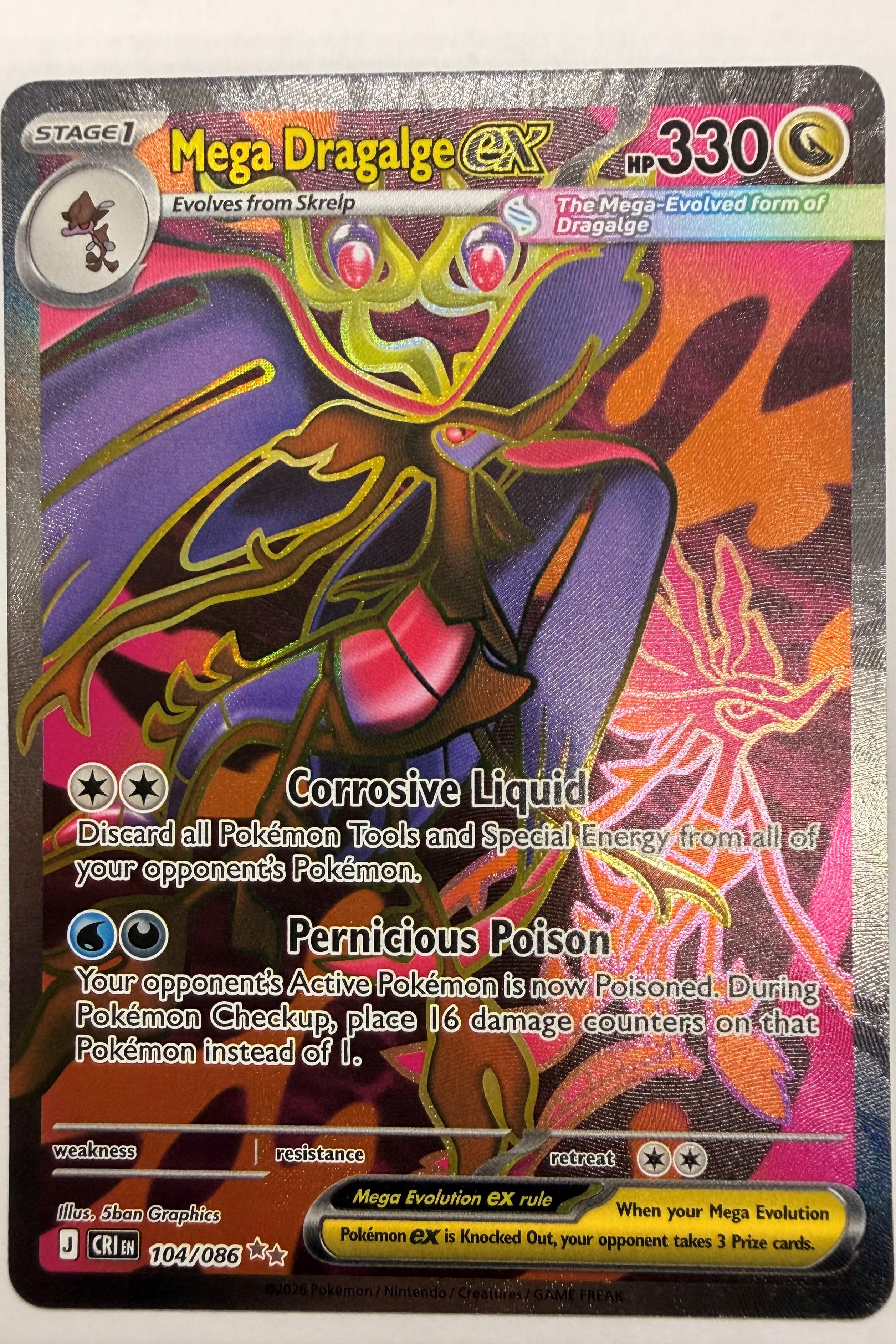 Mega Dragalge 104/086 Full Art Ultra Rare NM - Chaos Rising