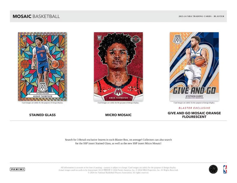 PANINI 2023-24 Mosaic Basketball Blaster Box