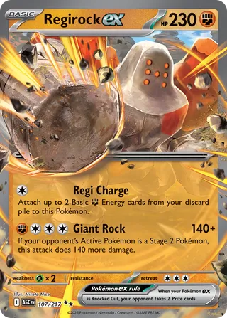 107/217 Regirock ex - Double Rare