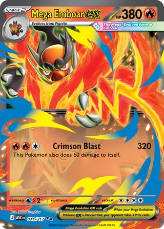 031/217 Mega Emboar ex - Double Rare